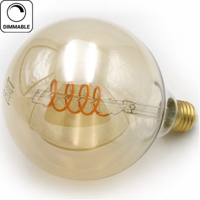 Λάμπα LED Γλόμπος Φ125 6W E27 230V 230lm Ντιμαριζόμενη 1800K Θερμό φως Μελί Γυαλί 13-27125960019